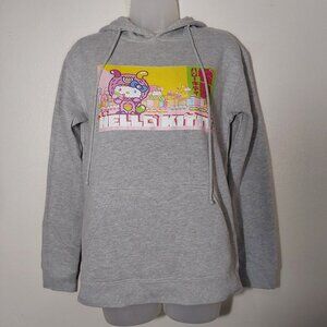 Hello Kitty Sweet Kaiju Monster Women's Grey Graphic Fleece Hoodie - Small